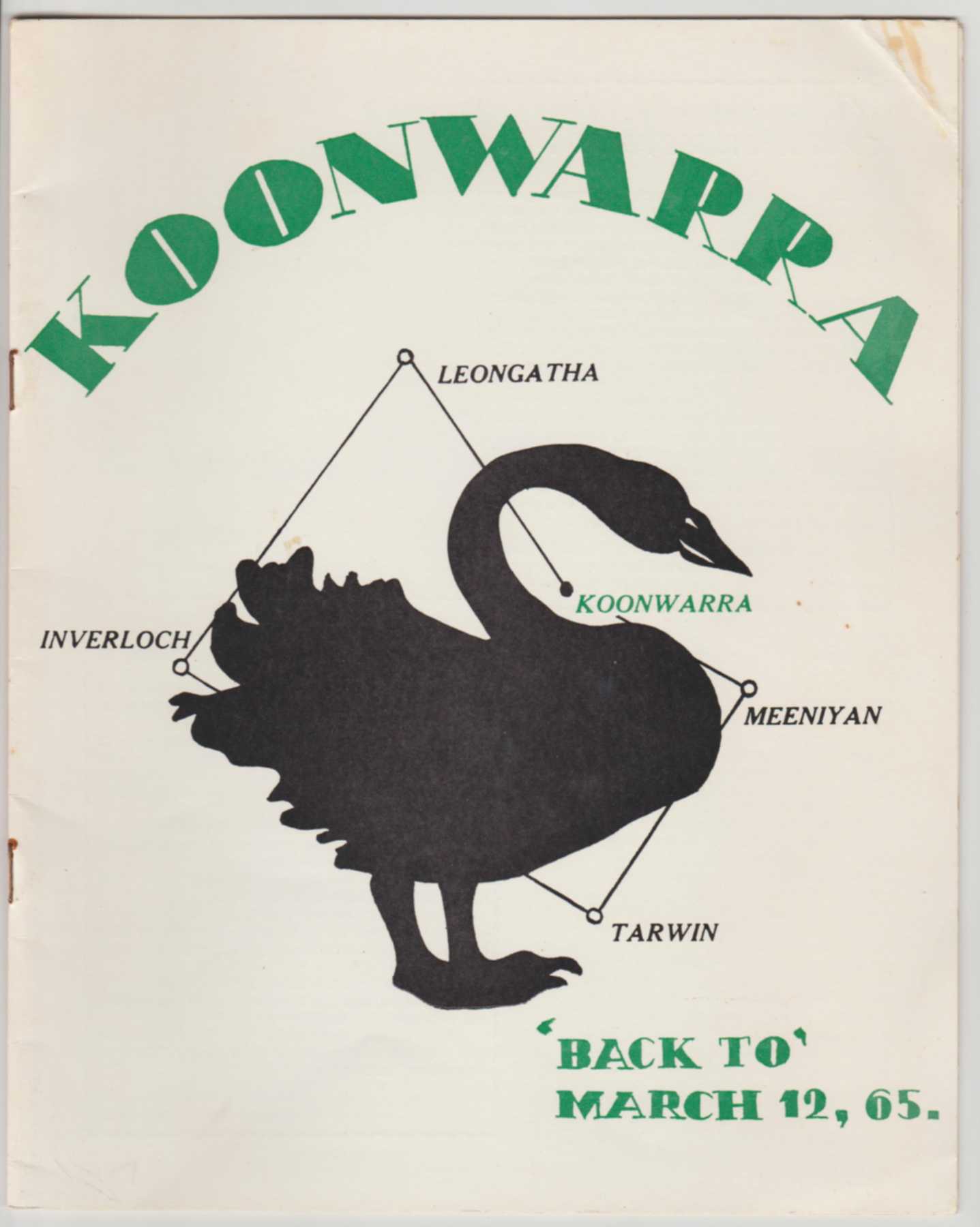 KOONWARRA 'Back To', March 12, '65 Image for KOONWARRA 'Back To', March 12, '65