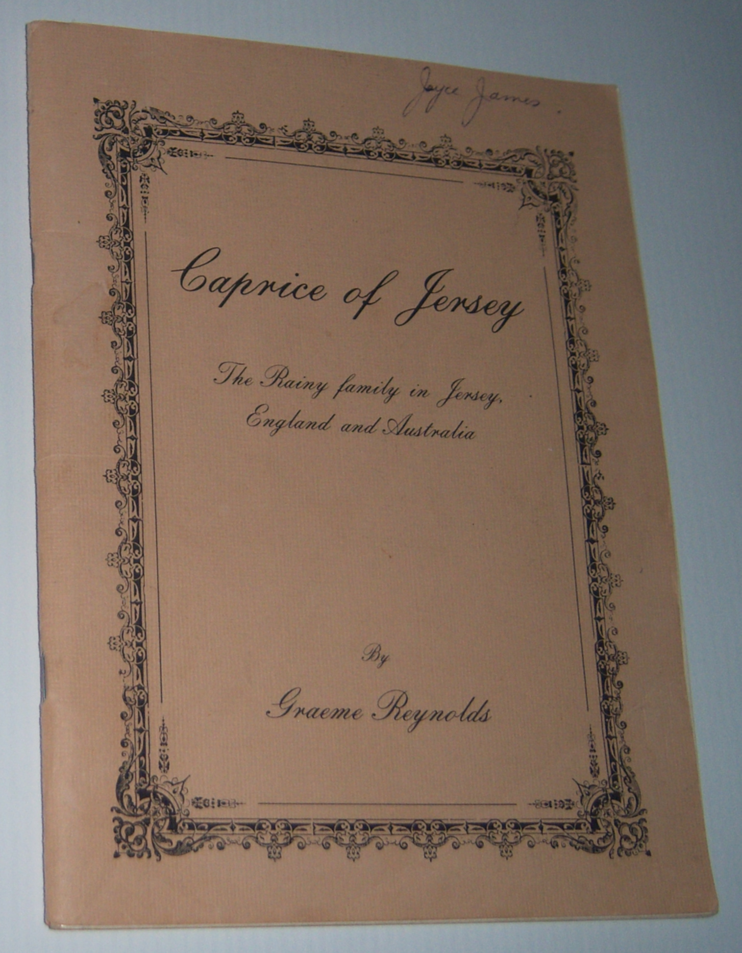 Image for CAPRICE OF JERSEY: The Rainy Family in Jersey, England and Australia